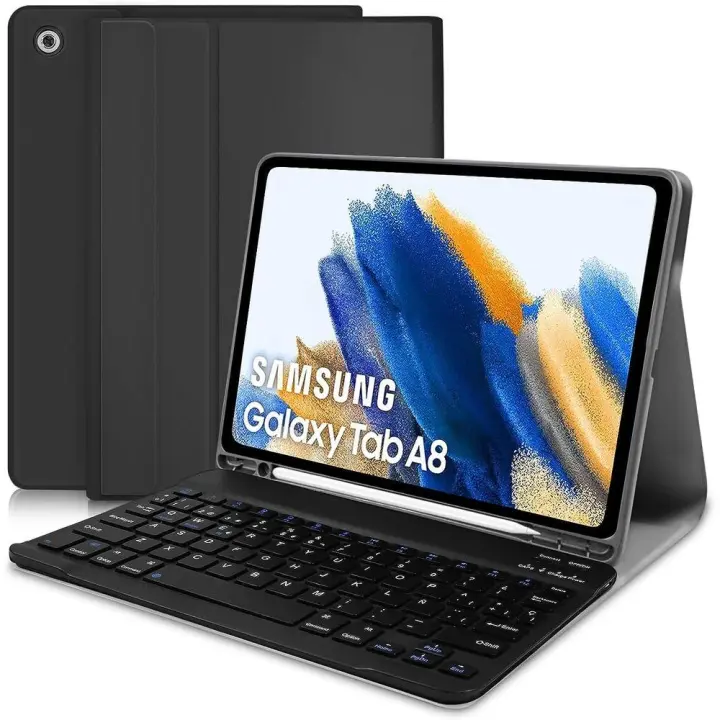 Temco - Funda tipo carpeta con Teclado Español para Samsung Galaxy Tab A8 10.5 - 1