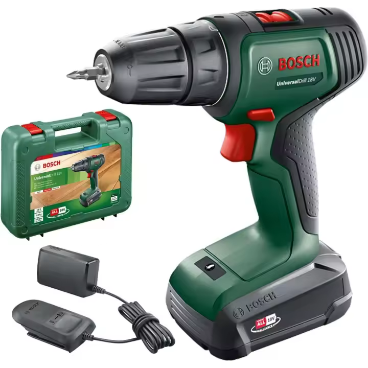 Bosch Home and Garden UniversalDrill - taladro y atornillador a batería, 18 V (1 batería, sistema de 18 V, en maletín) - 1