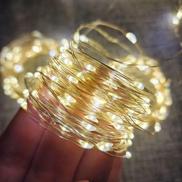 Cadena De Luces De 5M Con 50 LED En Color Blanco Cálido Para Decoración Con Cable De Cobre Autocontenido No Impermeable - 1
