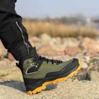 Botas Impermeables Para Hombre Seguridad Puntas De Acero Indestructibles Botas De Construcción Protección Antipinchazos Suela De Goma Material Superior Synético - details 4