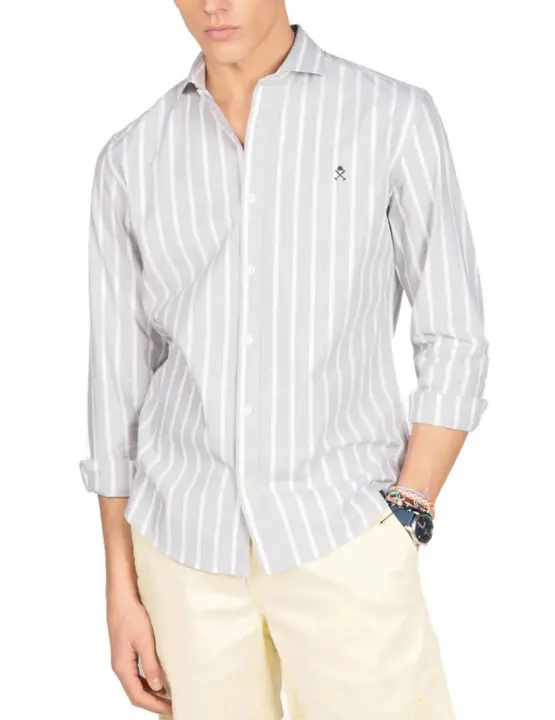 Camisa Oxford Harper&Neyer San Remo gris raya de hombre - 1