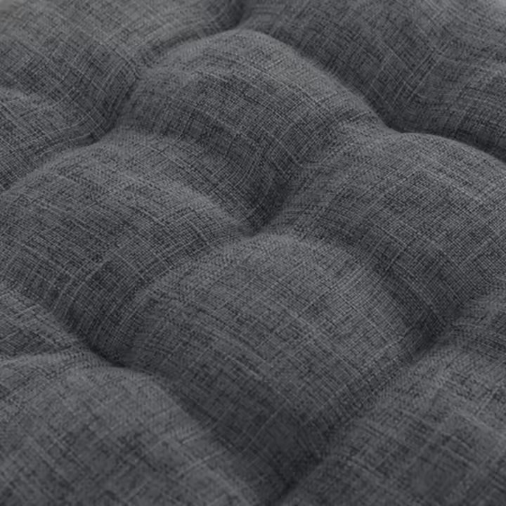 GREATOYAR Cojin para Silla y Asiento, Cojín Decorativo con Correas de Sujeción, Decoración de Jardín Casa Terraza, Fabricado en España, 16 Pespuntes, 45x45x5cm, 2 Unidades, Lino, Rosa/Gris Oscuro - 1