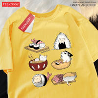 Camiseta De Hombre Con Estampado De Gato Sushi Divertido T-Shirt Oversize Hip Hop Moda Verano Tops Suéter Casual Couple Soft - details 15