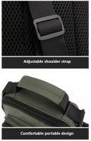 Bolsa De Pecho Multifuncional Para Hombre En Nylon Con Patente Impermeable Antirrobo Para Viajes Con Carga USB Bolsa Masculina Casual - details 32