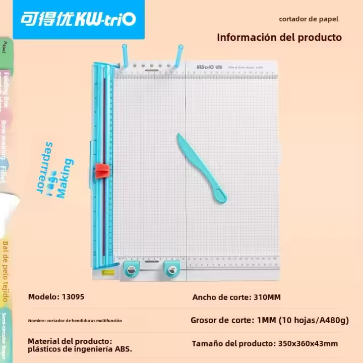 KW-trio 13095 Trimmer De Papel 7 En 1 Herramienta De Marcado Para Manualidades Corte De Papel Con Herramienta De Plegado Para Hacer Fotos - 1
