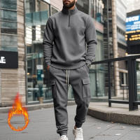 Conjunto Deportivo Casual Para Hombres Verano Otoño Invierno Con Cierre De Cremallera Y Veludo Tejido De Poliéster Talla S a XXXL - details 163