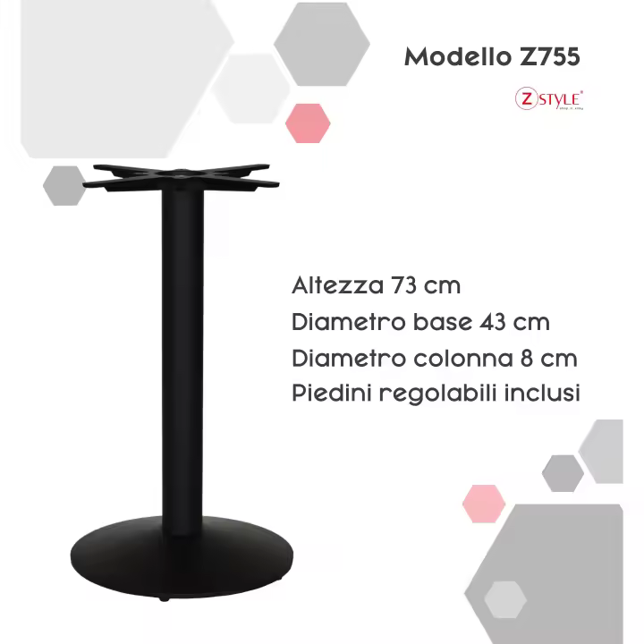 Base de Mesa ZStyle-Mesa de Centro de Pitas-Pie Metal-Mesa de Centro-Base Redonda-Para Bar Restaurantes Catering Bistrot-Sótano Redondo-Pie Central-Para interior y exterior - 1