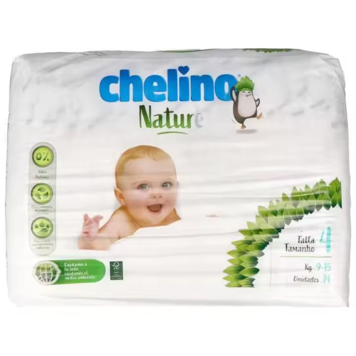 Chelino Nature Pañales Talla 4, 34 Unidades - 1