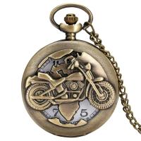 Reloj De Bolsillo Vintage De Metal Con Estilo Motocicleta Y Reloj De Cuerda Para Hombres Regalo Steampunk Antiguo - details 4