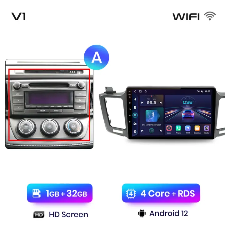 Junsun Radio Coche para Toyota RAV4 RAV 4 2012 2013 2014 2015 2016 2017 2018 Citroen C-Crosser Inalámbrico CarPlay Android Auto AI Voice 2 din Pantalla Coche Android Auto Multimedia Navegación GPS Auto radio - 1
