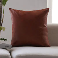 Funda Para Cojines De 45x45 En PU Cuero Estilo Nórdico Decoración Para Sala De Estar Sofa Cubierta De Almohada Simple Y Elegante - details 9