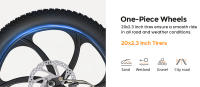 Bicicleta Eléctrica Plegable ENGWE P1 con Neumáticos Anchos de 20*2.3 pulgadas, Motor de 250W, Batería de 36V 13Ah, Velocidad Máxima de 25km/h, Frenos de Disco Dobles, Cuerpo de Aleación de Aluminio, Shimano 7 Velocidades, Autonomía Máxima de 100km, Resis - details 2
