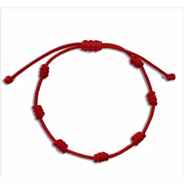 Pulsera Kabbalah de Cordón 7 Nudos de Hilo Rojo - Unisex - 1