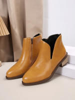 SP Botas Chelsea nuevo Botas de Mujer Botas Gruestas Tacón Bajo Botas de cuero botines retro Primavera y botas individuales Botas Cortas Mujer, - details 0