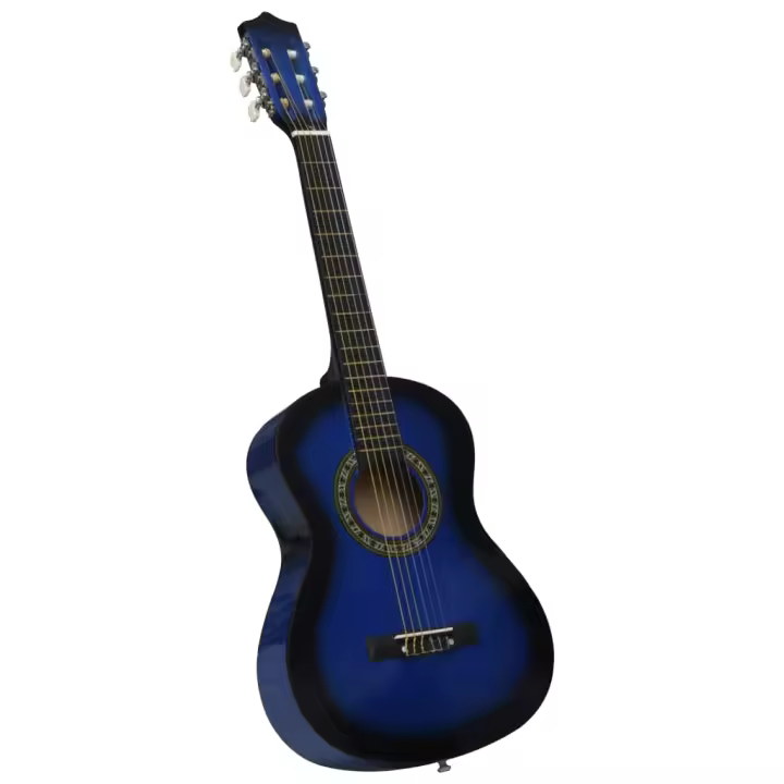 vidaXL Guitarra Clásica para Niños y Principiantes 1/2 34" Instrumento Color Azul,  Negro,  Marrón oscuro y mas - 1