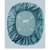 Sábana Ajustable Azul De Fibra De Bambú Eucalipto Para Cama De 1.2/1.5/1.8m Con Cinturones Elásticos Cubierta De Matrás Silky Transpirable - details 6