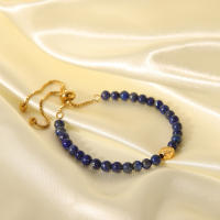 Encanto Pulsera de piedra Natural Multicolor para mujer, brazalete de cuentas hecho a mano chapado en oro de acero inoxidable, regalo de joyería de tendencia femenina,joyería de mano de alta gama que combina con todo, pulsera de acero inoxidable, joyería - details 3