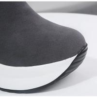 Botas De Nieve Calientes Para Mujer Con Plataforma Botines De Tobillo Cerradura De Cremallera Botas Internamente Aumentadas En Negro Y Gris - details 4