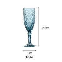 Set de Copas de Vino y Champán en Cristal con Diseño de Rombos, Elegantes y Sofisticadas, Color Azul, Verde, 220 ml, Perfectas para Celebraciones, Brindis, Fiestas, Decoración de Mesa, Estilo Moderno - details 4