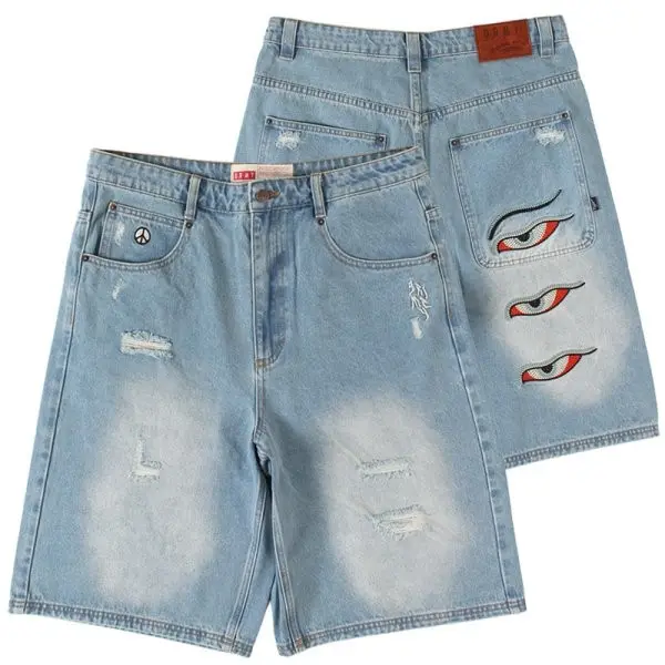 Pantalón corto Grimey Peace Within The Watching Eyez Baggy Denim Shorts - 1