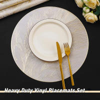 Mantelones De Vinilo Redondos Resistentes Al Calor Antideslizantes Para Comidas Bodas Fiestas Navidad Decoración De Mesa - details 2