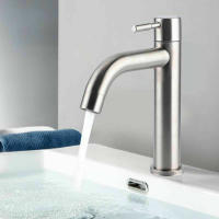 Grifo de Baño de Acero Inoxidable Plateado Grifo de Counter de Hielo Frío Individual - details 0