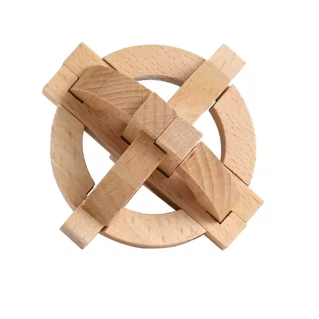 Juguete Inteligente De Madera Kong Ming Lu Ban Lock Juego De Tangram Hexagonal Juego De Lógica Y Pensamiento Para Niños - 1
