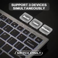 JOMAA Teclado Y Ratón Inalámbrico Bluetooth 2.4G Recargable Color Backlit Para Laptop Con Funciones Multimedia Y Resolución Óptica De 1600 DPI - details 1