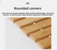 Alfombra De Baño De Madera Rectangular Impermeable Y Antideslizante Tejida De Bambú Rayón Para Baño Y Toilette - details 7