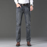 Nuevos Jeans Clásicos Para Hombre Primavera Otoño Moda Negocios Pantalones Vaqueros Rectos Estirados Azul Cómodos De Medio Cinturón - details 61