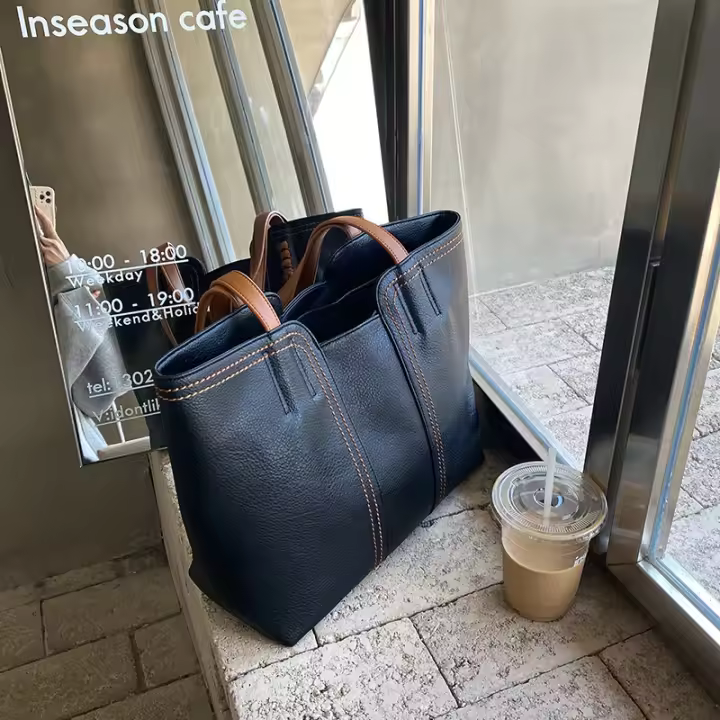 Nuevo Bolso de mano simple, Modern Y elegant, retro, de gran capacidad, para ir al trabajo, portátil, Bolso Grande - 1