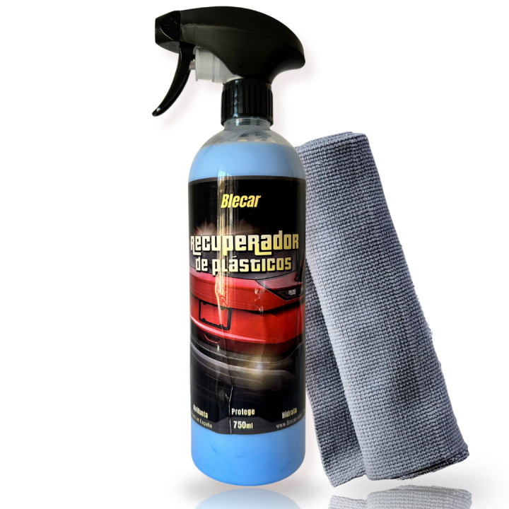 Blecar | Recuperador de Plásticos Coche | Renueva Plásticos y Gomas Exteriores | Brillo Duradero y Protección UV | Restaura el Color Original de Parachoques, Molduras y Plásticos Desgastados | Fácil Aplicación y Acabado Profesional | Ideal para Vehículos