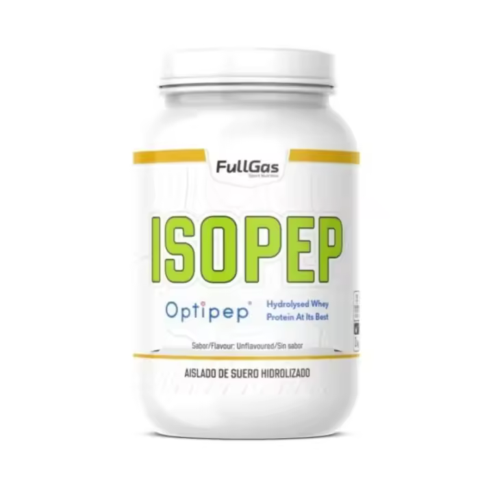 FULLGAS - ISOPEP - Hidrolizado de aislado de proteína | Neutro | 1 kg - Hidrolizado de aislado de proteína de suero con materia prima Optipep® (Carbery). Alto contenido en proteínas, bajo en grasa, sin azúcares añadidos, sin gluten - 1