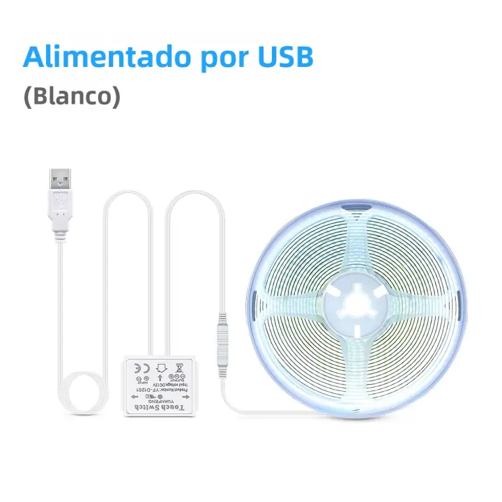 Tira De LED COB USB 5V Con Sensor Táctil De Espejo De Vidrio Acrílico Luz De Maquillaje Decorativa Para El Hogar Dimmer - 1