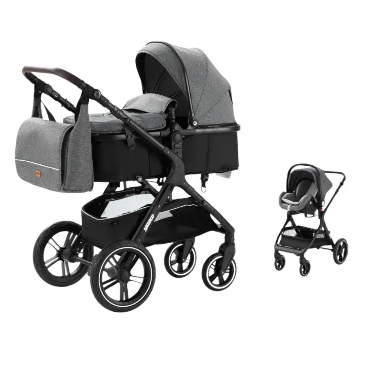 EU Children Store - Cochecito de bebé 3 en 1, carrito portátil de viaje, lujoso, plegable, de paisaje alto, marco de aluminio, multifuncional - 1
