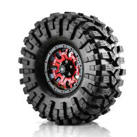 RS 4PCS Neumáticos De Goma Para RC Crawler 1:10 TRX4 Axial SCX10 II 90046 Gen8 Redcat 118*45mm 1.9" Mud Grappler Rojos - details 4