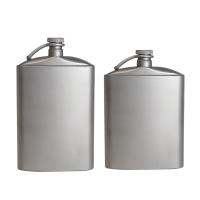Botella De Hidratación Plana De Titanio Ultraligera De 260ml/200ml Con Tapa De Tornillo Y Clip Para Camping Funel De Ti Para Bebidas - details 0