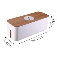 Caja De Almacenamiento De Cable De Madera Caso De Almacenamiento De Línea Eléctrica Organizador De Cargador Y Enchufe a Prueba De Polvo Para El Hogar - details 9