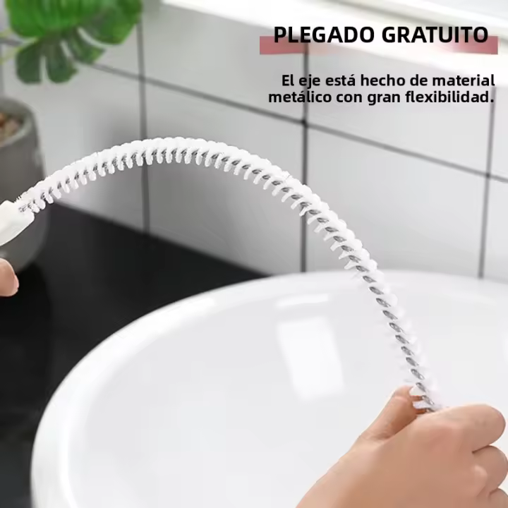 Escobilla De Limpieza Para Tubos De Desagüe Flexible 45cm Eliminador De Obstrucciones Para Baño Cocina Fregadero Limpieza De Cañerías - 1