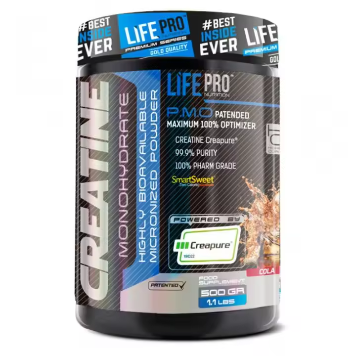 Creatina creapure 500g Life Pro - naranja, lollipop, cola - 1