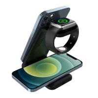 Cargador inalámbrico, base de carga plegable 3 en 1 para iPhone 16/15/14/13/12/Plus/Pro Max, estación de carga para Apple Watch Ultra-2, cargador inalámbrico rápido para AirPods 4/Pro/3/2 - Blanco - details 3