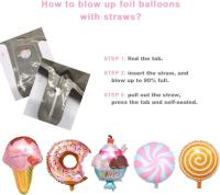 Decoraciones para fiestas de cumpleaños, dulces decoraciones para fiestas con pancartas de feliz cumpleaños, donas de caramelo, helado, globo de aluminio - details 2