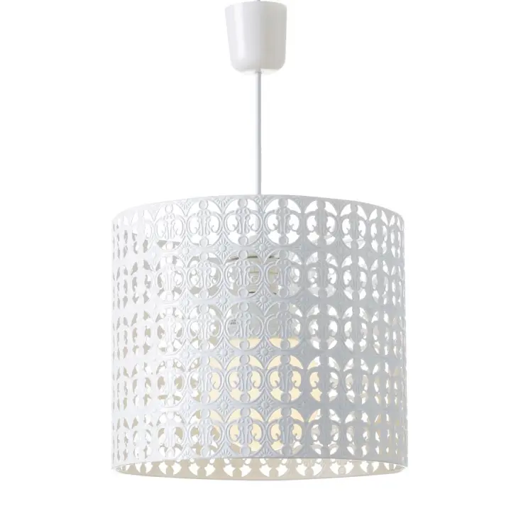 Lola Home Lámpara de techo de metal blanca de 25x30x30 cm - 1