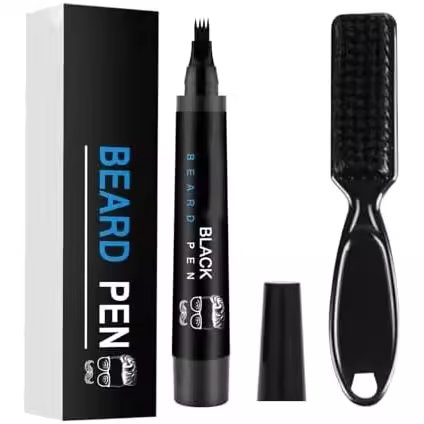 Bolígrafo para barba Bozento, relleno de barba Bozento, bolígrafo impermeable para barba para hombres, forma de reparación de bigote, cobertura duradera, barba de aspecto natural, forma de reparación de barba para hombres para crear barba natural - 1