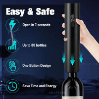 Juego De Abrevidrios Eléctricos Automáticos Con Corcho Y Batería Estoppers De Vaciado Aerator Y Cortador De Película Regalos - details 5