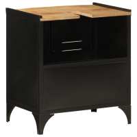 vidaXL Armario de lavabo de baño hierro y madera mango 55x35x60 cm - details 3