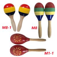 Paquete De 1 Pares De Maracas De Madera Con Golpes De Arena Instrumento De Percusión Rumba Shakers Juguete Musical Para Niños Juegos - details 0