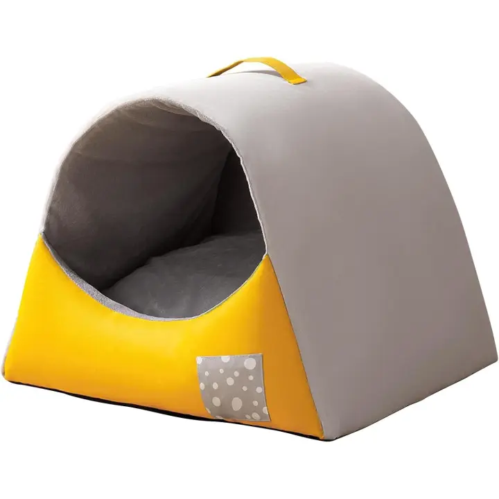 Cama para perros, suave y cómoda, con cojín extraíble y lavable (talla S, gris) - 1