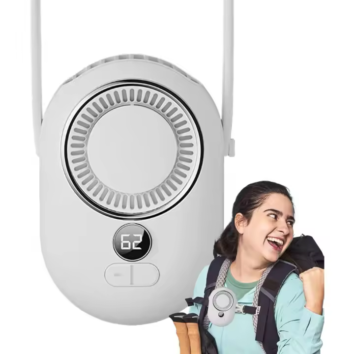 Wearable Neck Fan, Cooling Airflow Ventilator, USB Rechargeable, Personal Small AC for Outdoor Travel, Home, Desk, Camping, and Sports, 4.92x1.77x3.74 Inches - 1
