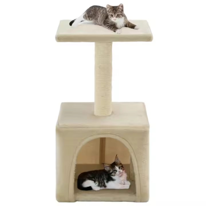 vidaXL RASCADOR PARA GATOS CON POSTE DE SISAL 55 CM BEIGE - 1